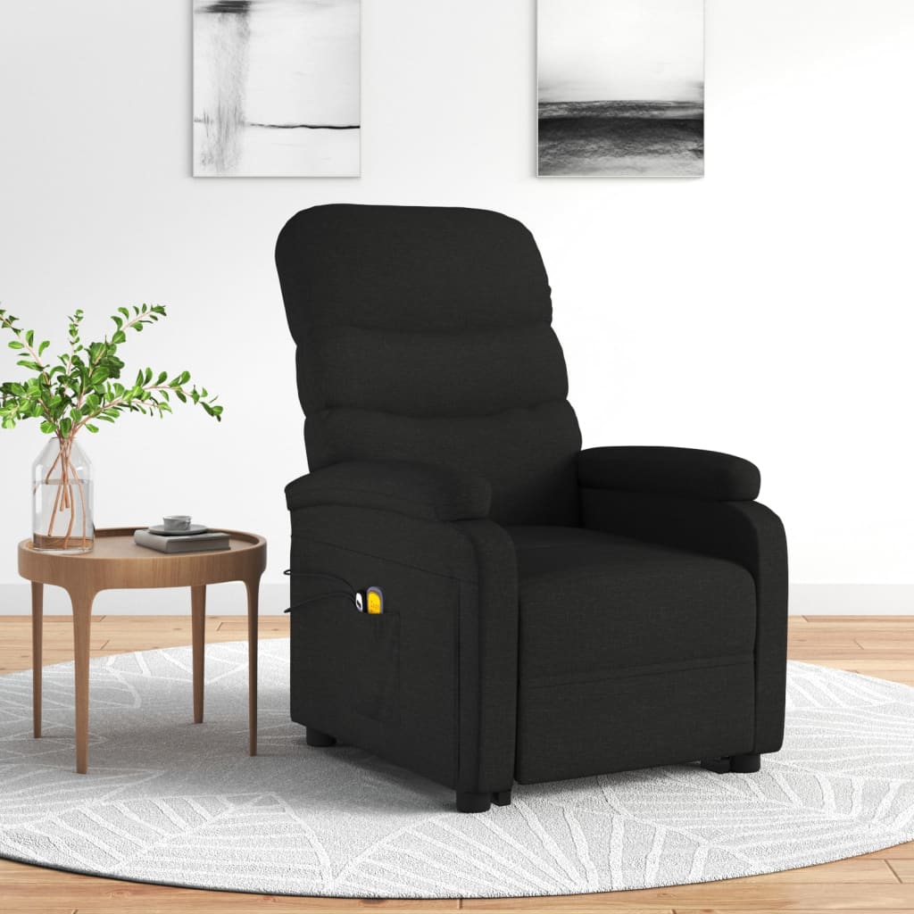 Vetonek Sillón de masaje elevable tela negro