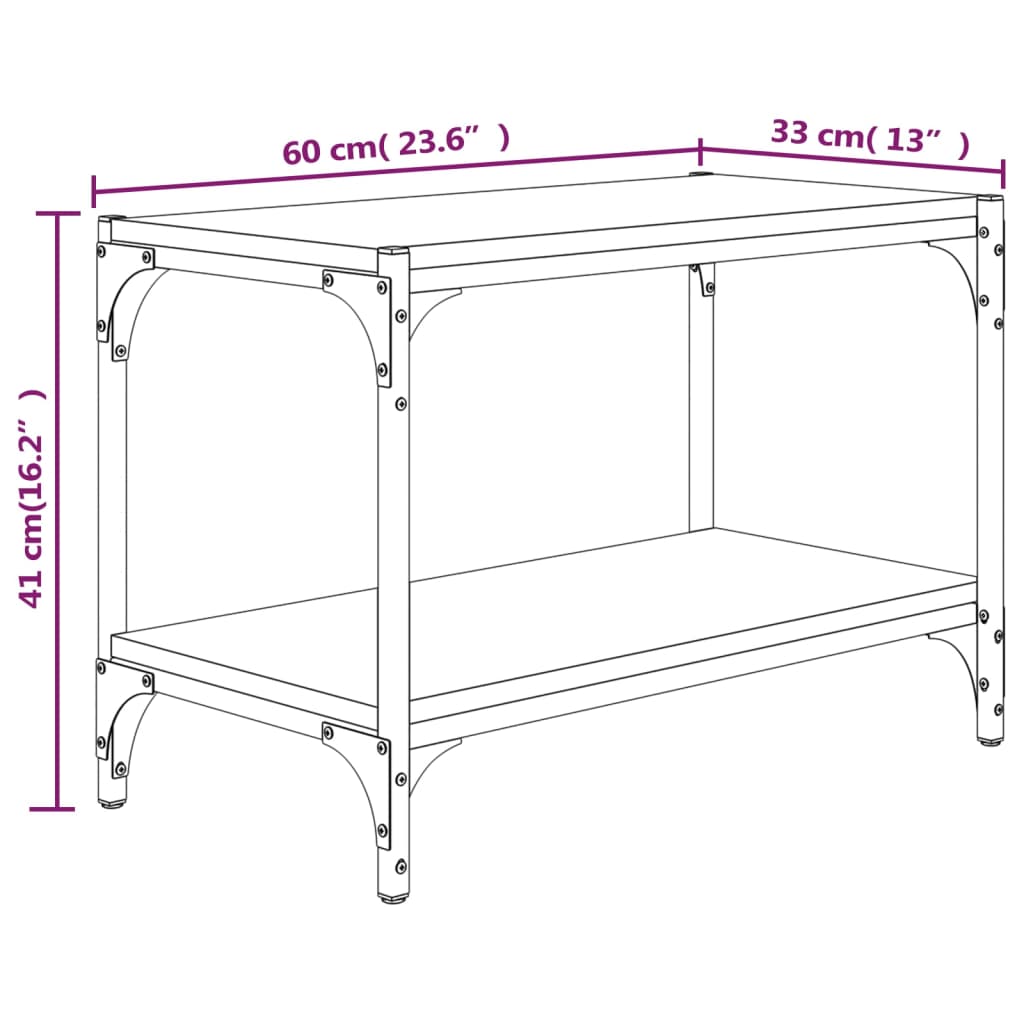 Mueble para TV y acero roble marrón 60x33x41 cm vidaXL