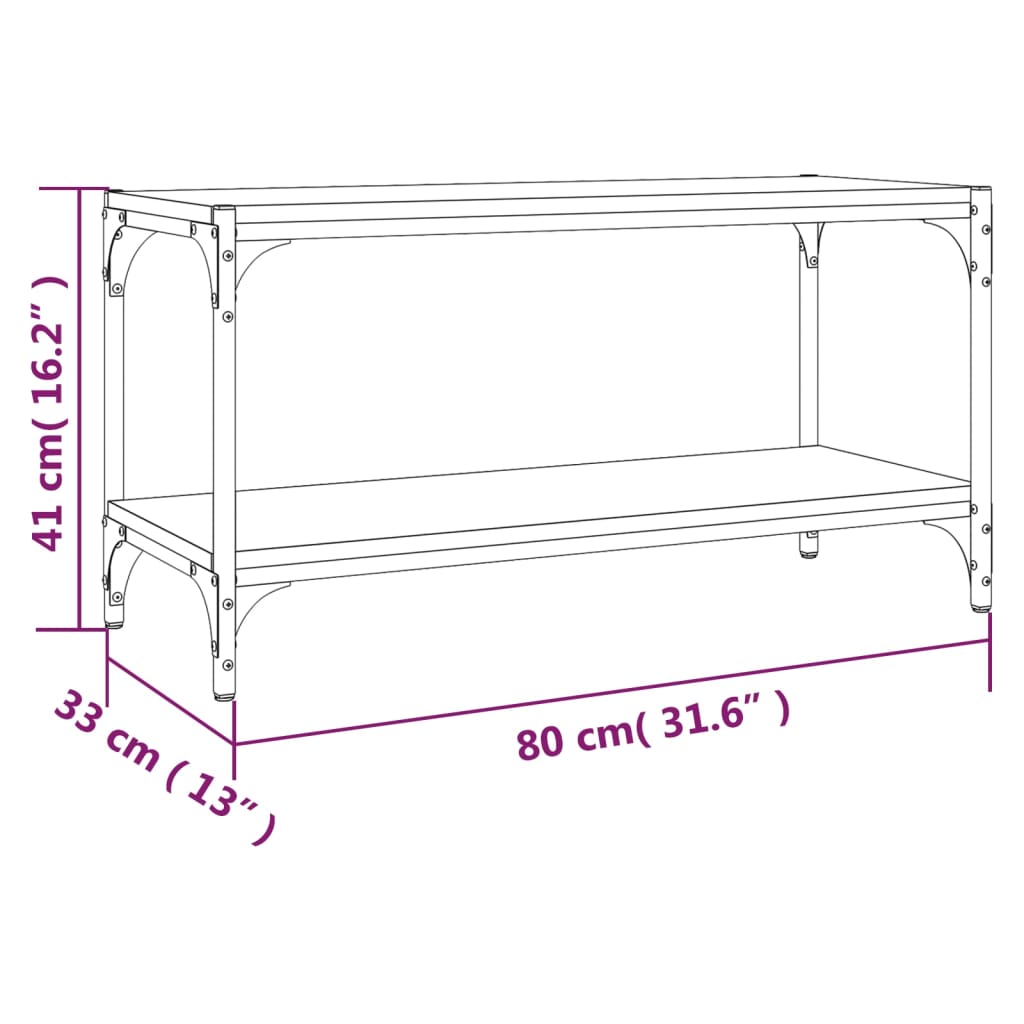 Móveis de TV e Sonoma Steel 80x33x41 cm