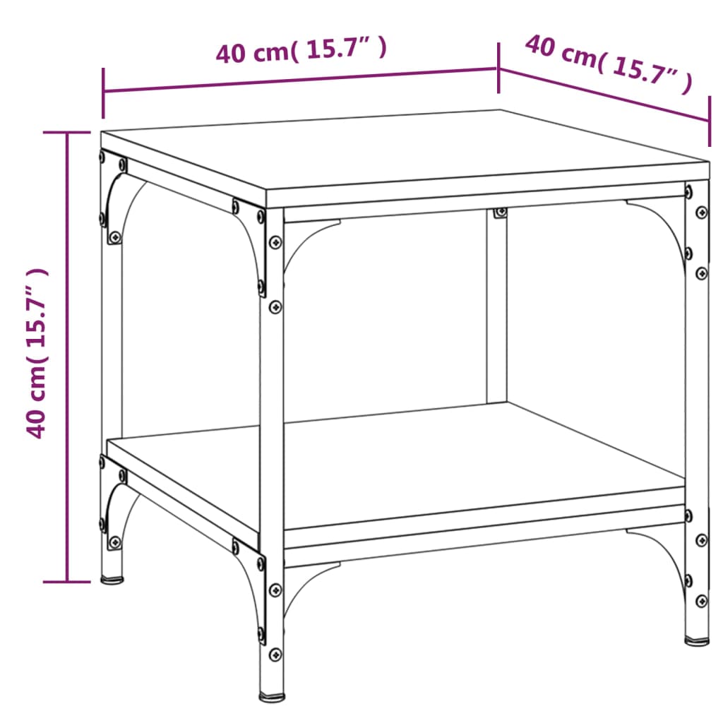 Mesas auxiliares 2 uds roble Sonoma 40x40x40 cm vidaXL