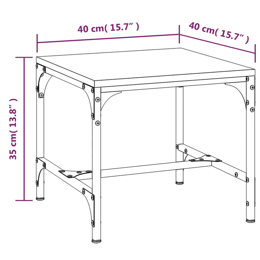 Mesa auxiliar madera roble ahumado 40x40x35 cm vidaXL