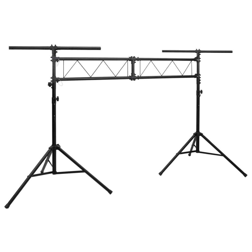 Vetonek Soporte de luces de acero negro 338x115x(180-300) cm