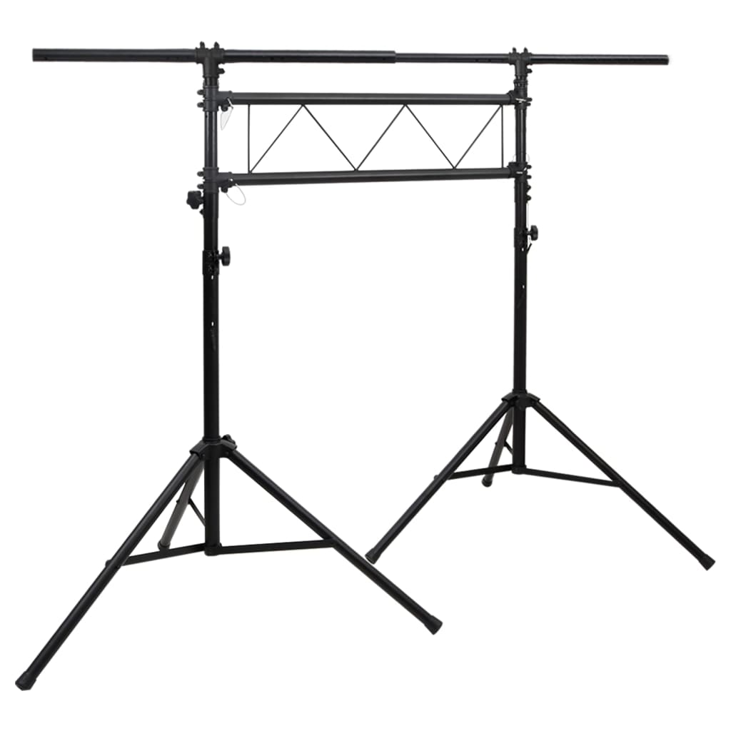 Soporte de luces acero negro 238x115x(180-300) cm