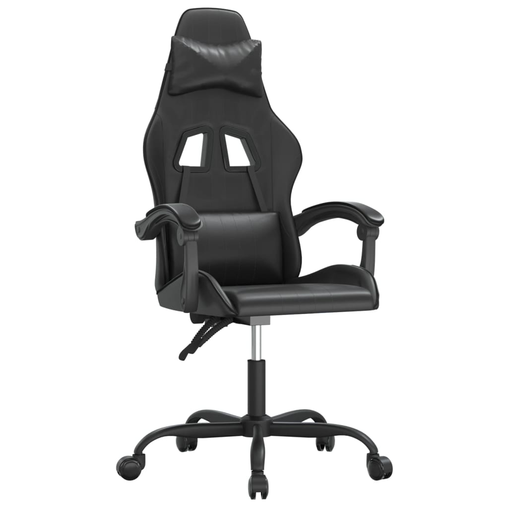 Silla gaming giratoria cuero sintético negro vidaXL