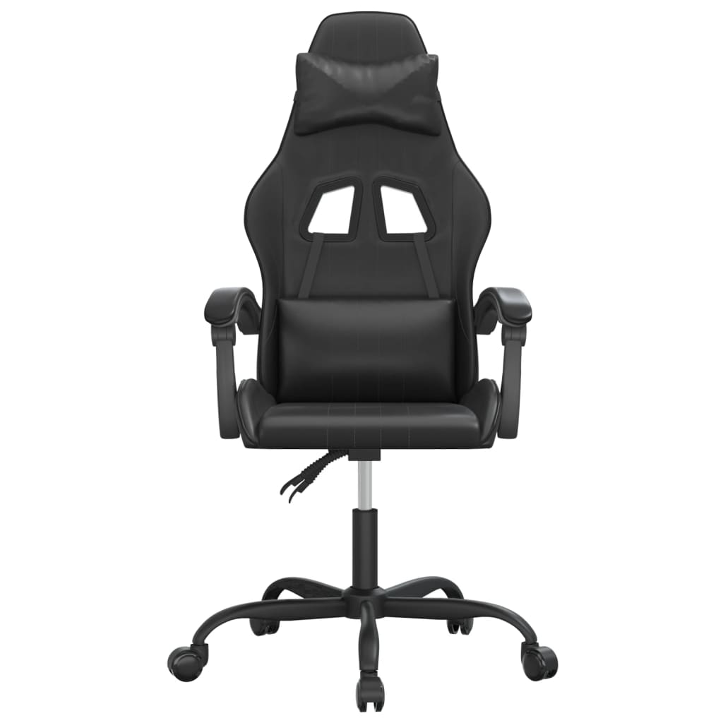 Silla gaming giratoria cuero sintético negro vidaXL