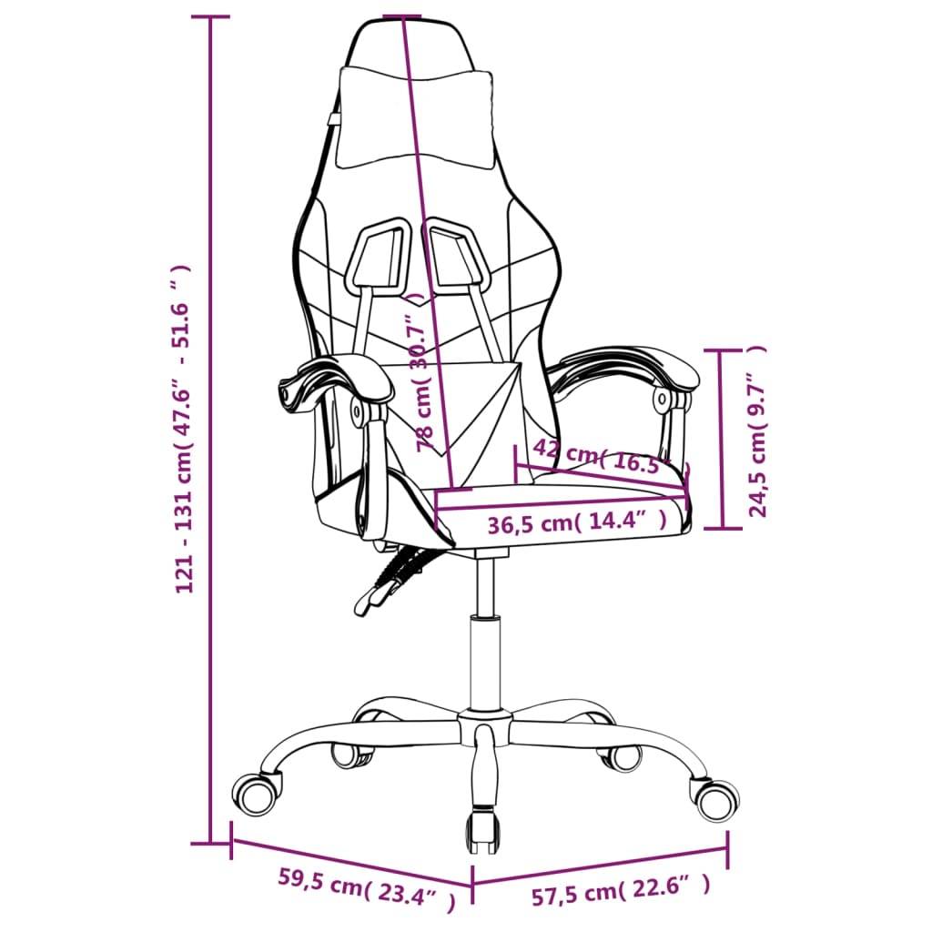 Silla gaming giratoria cuero sintético negro - Vetonek