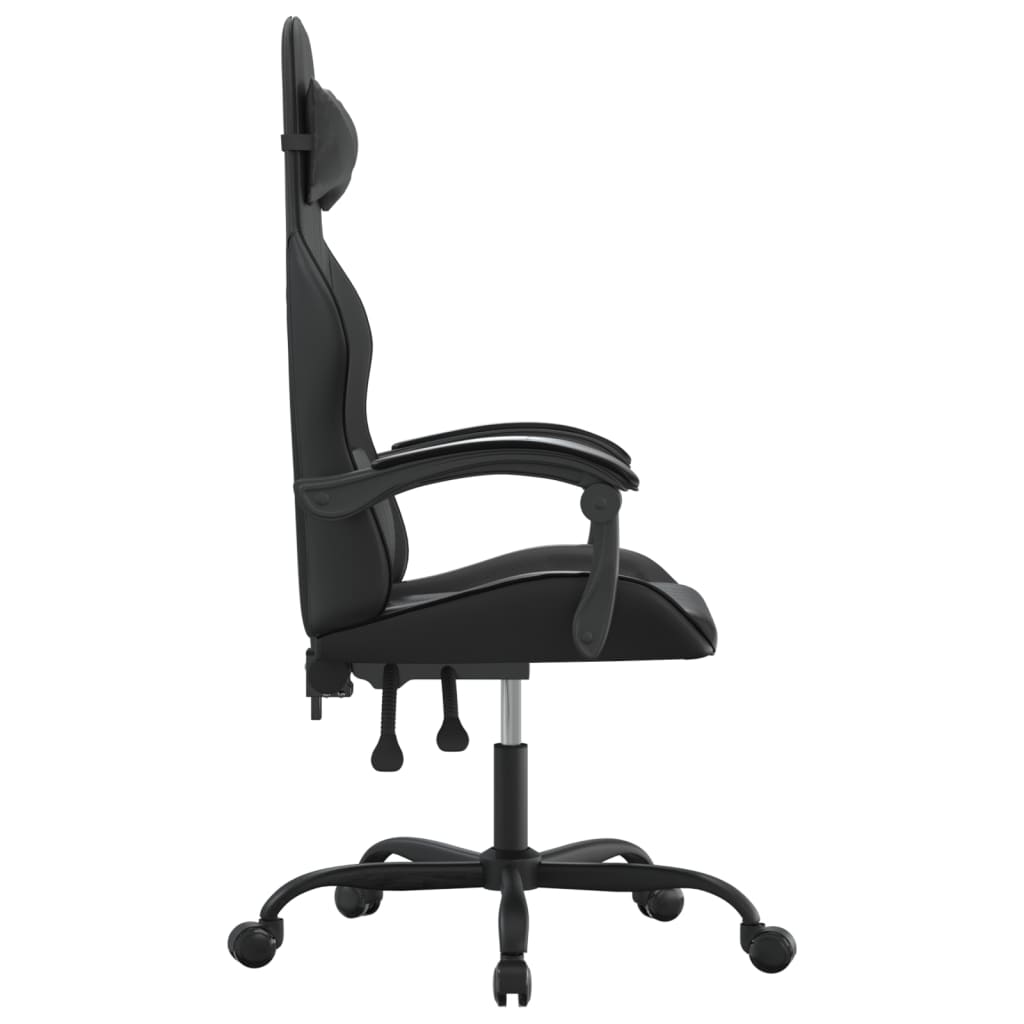 Silla gaming giratoria cuero sintético negro vidaXL