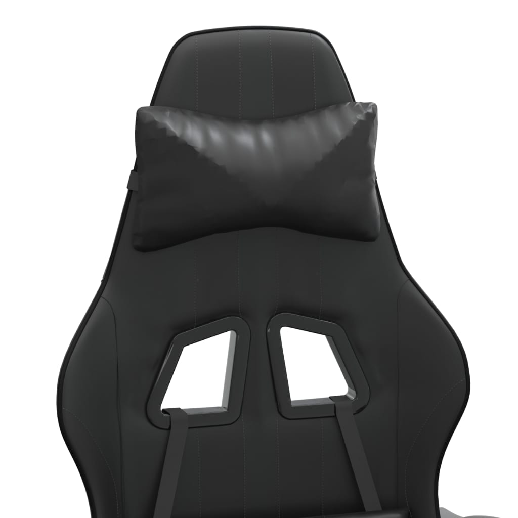 Silla gaming giratoria cuero sintético negro vidaXL