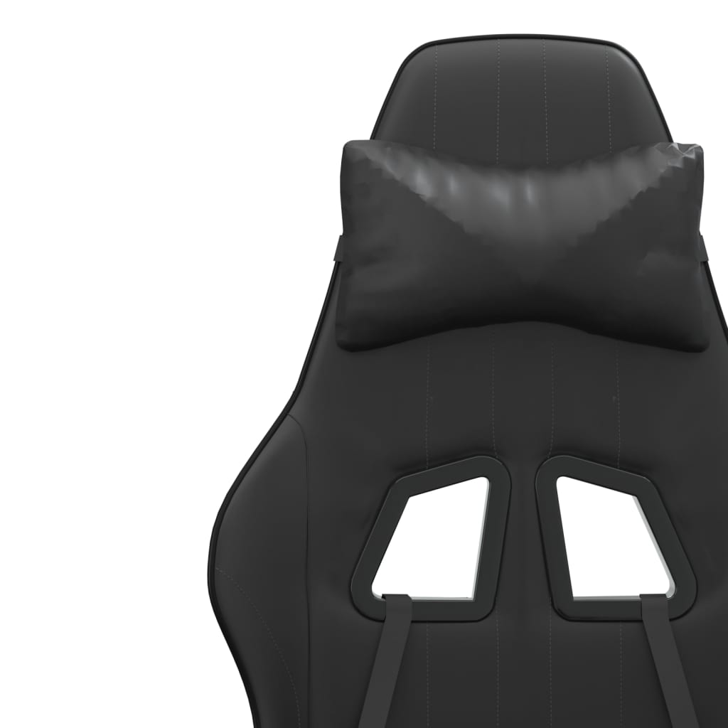 Silla gaming giratoria cuero sintético negro vidaXL