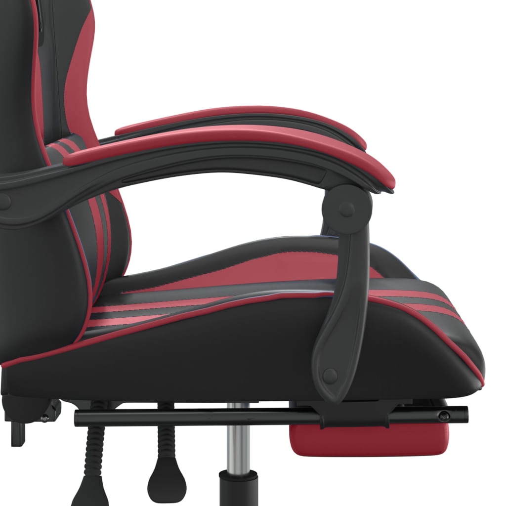 Silla gaming giratoria y reposapiés cuero sintético vidaXL