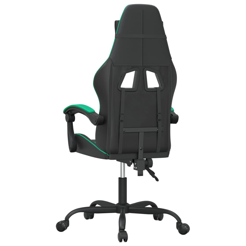 Silla gaming giratoria cuero sintético negro y verde vidaXL