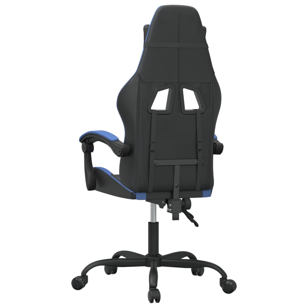 Silla gaming giratoria cuero sintético negro y azul vidaXL