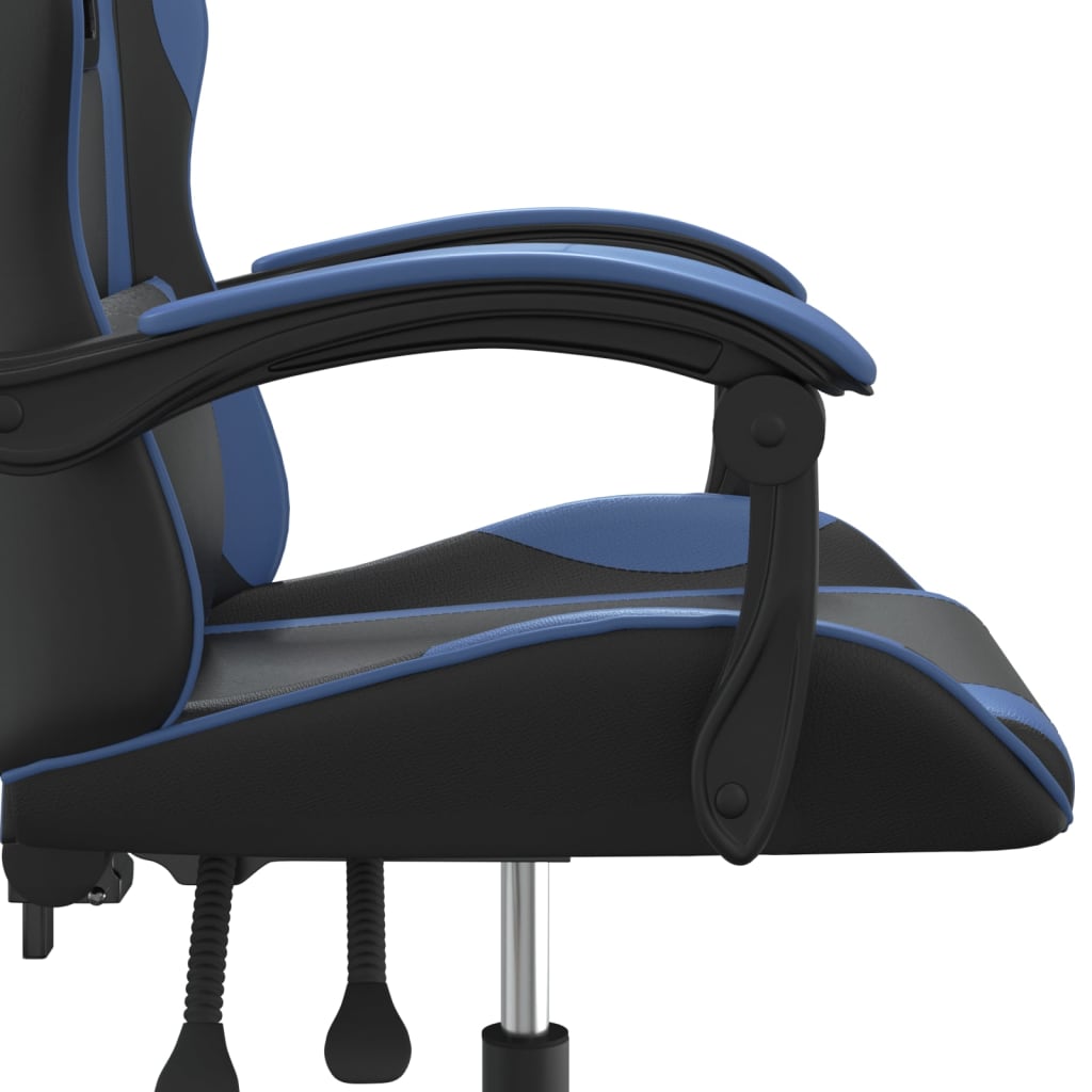 Silla gaming giratoria cuero sintético negro y azul vidaXL