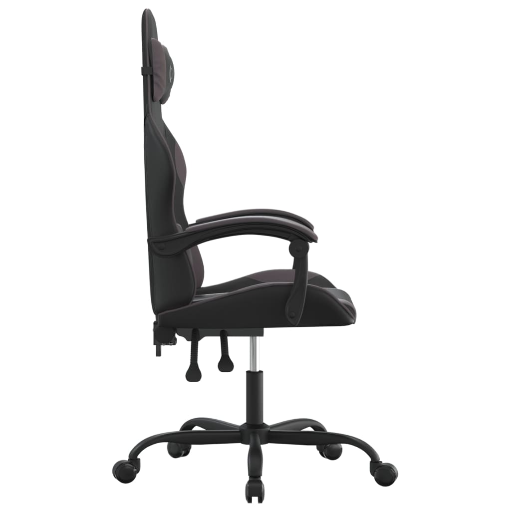 Silla gaming giratoria cuero sintético negro y gris vidaXL