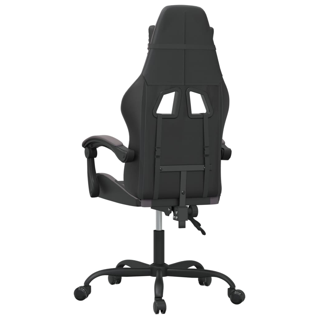 Silla gaming giratoria cuero sintético negro y gris vidaXL