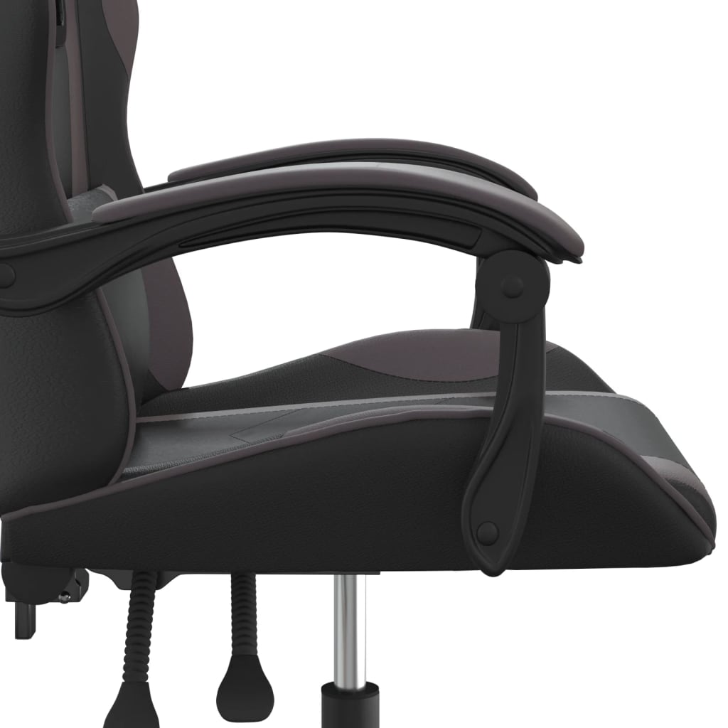 Silla gaming giratoria cuero sintético negro y gris vidaXL