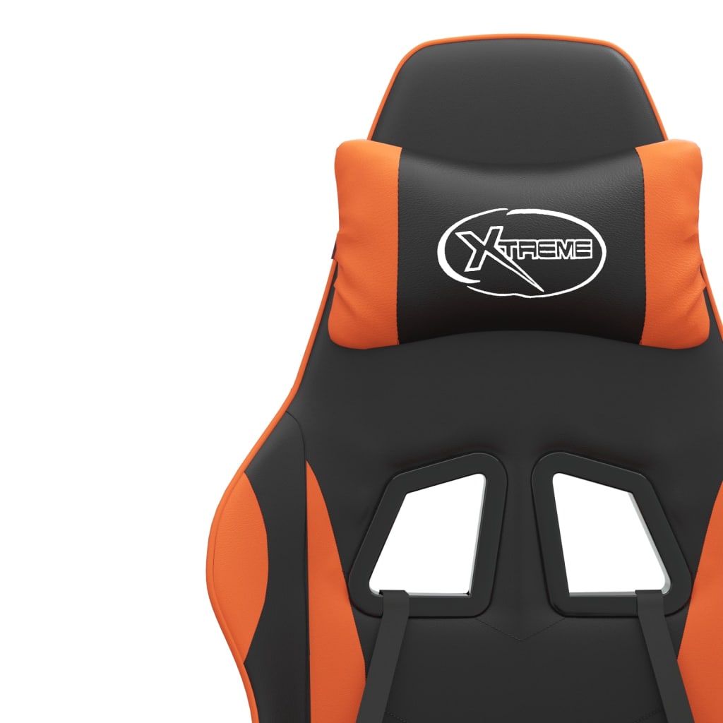 Silla gaming giratoria cuero sintético negro y naranja - Vetonek