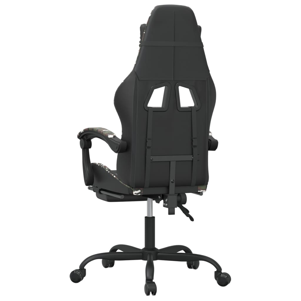 Silla gaming giratoria y reposapiés cuero sintético vidaXL