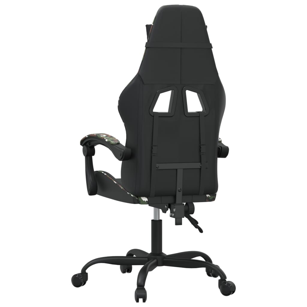 Silla gaming giratoria cuero sintético negro y camuflaje vidaXL