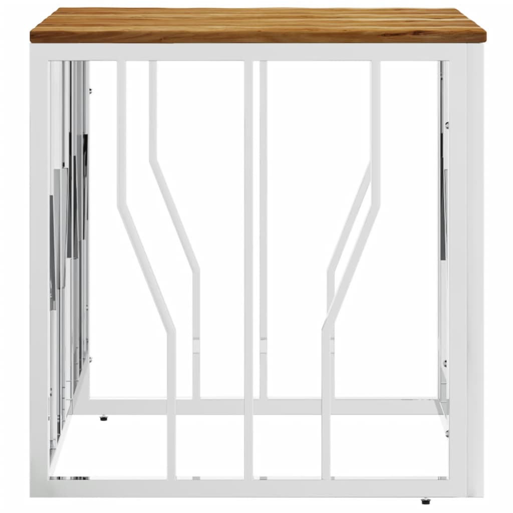 Acier inoxydable et table centrale en bois massif ACACIA