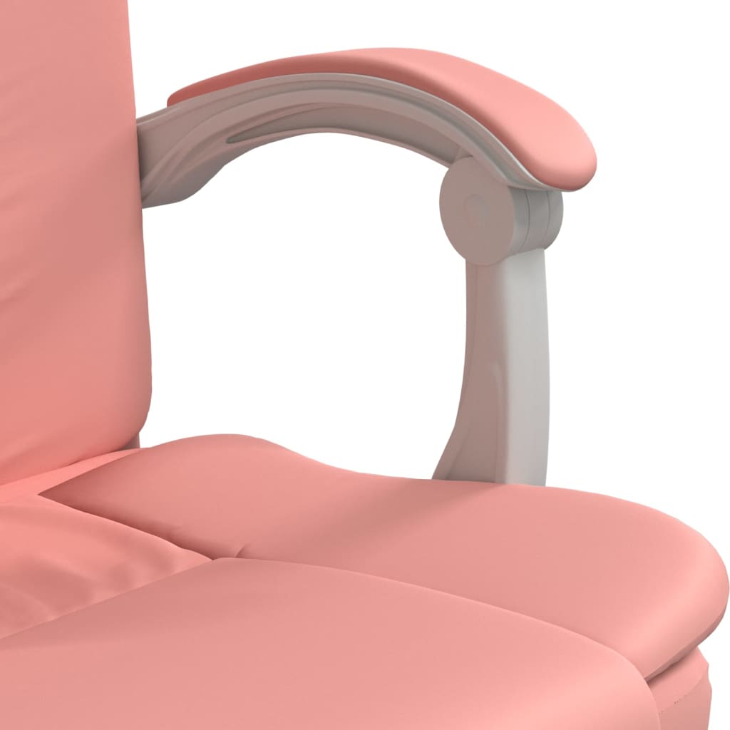 Silla de oficina reclinable cuero sintético rosa vidaXL