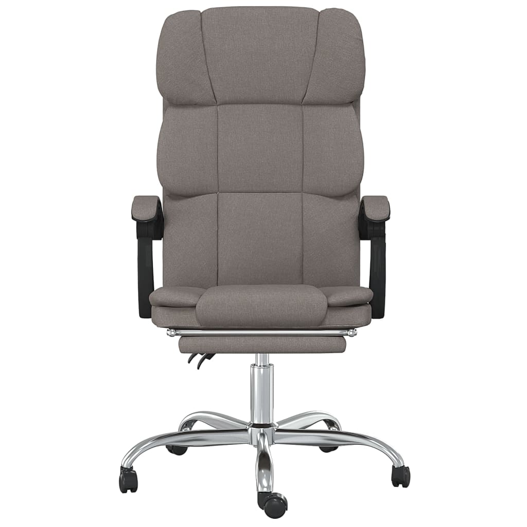 Taupé gray cloth reclining office chair