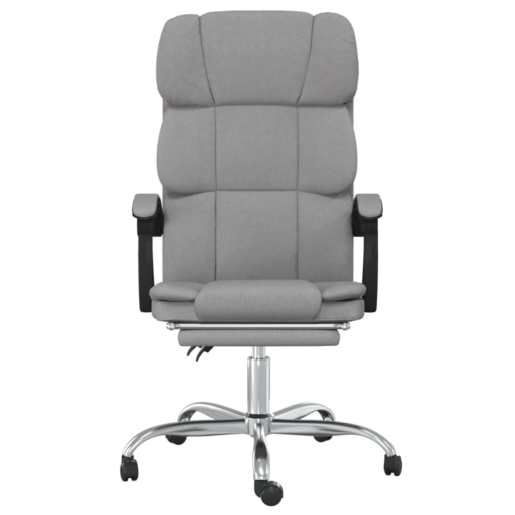 Reclinable Office Chair of light gray fabric