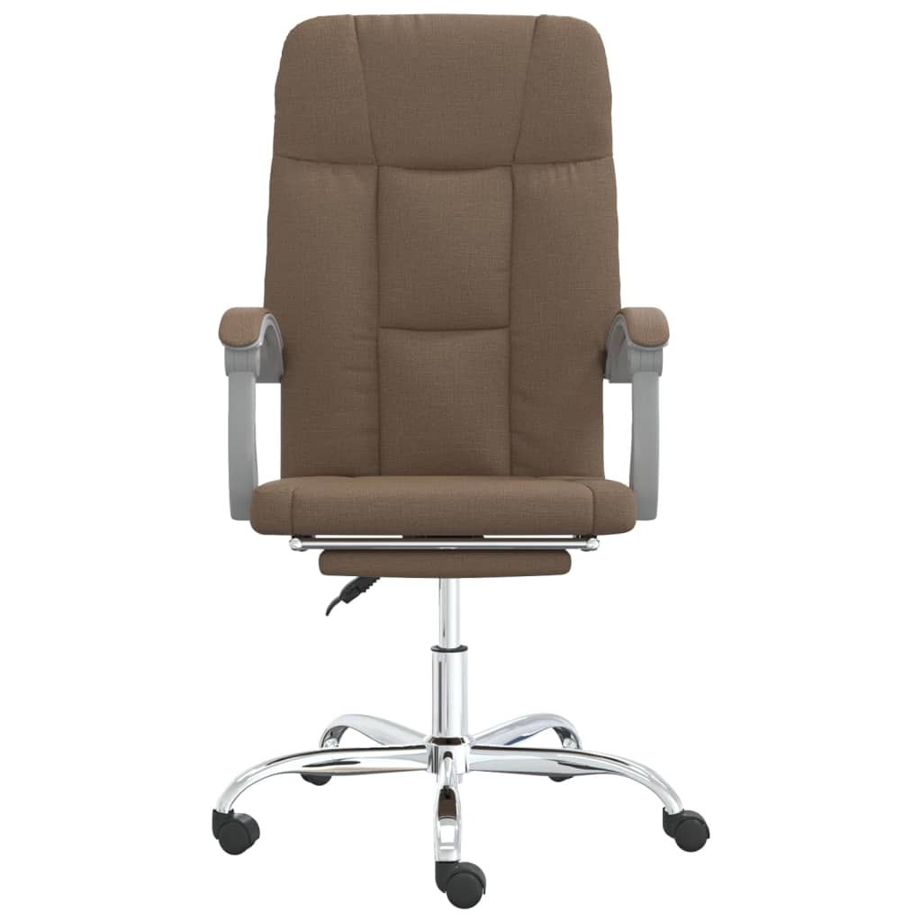 Brown fabric reclining office chair