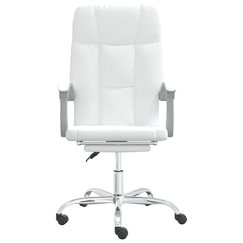 Silla de oficina reclinable cuero sintético blanco