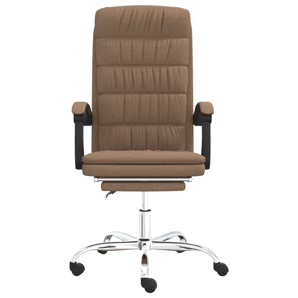 Brown fabric reclining office chair