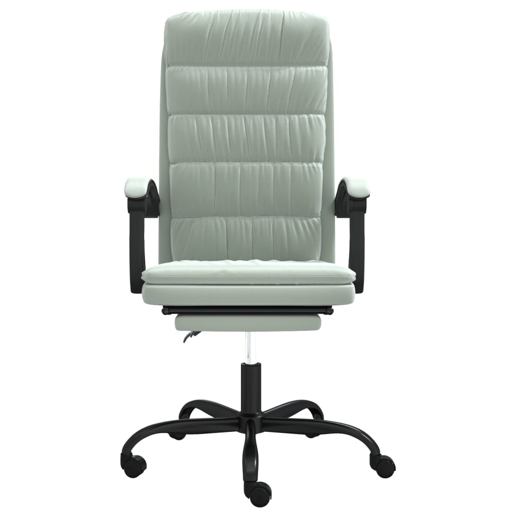 Reclinable Office Chair of light gray velvet