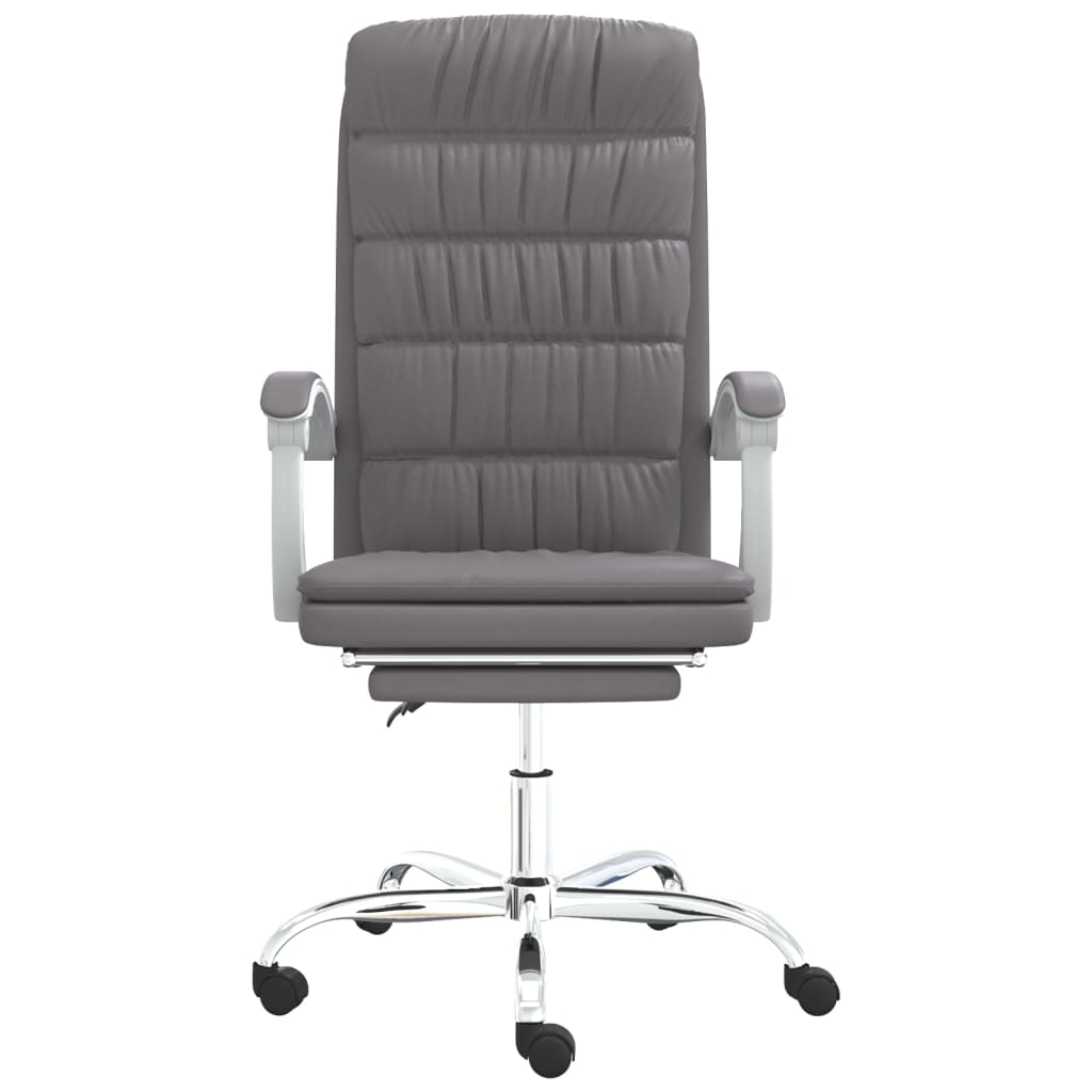 Gray synthetic leather reclining office chair