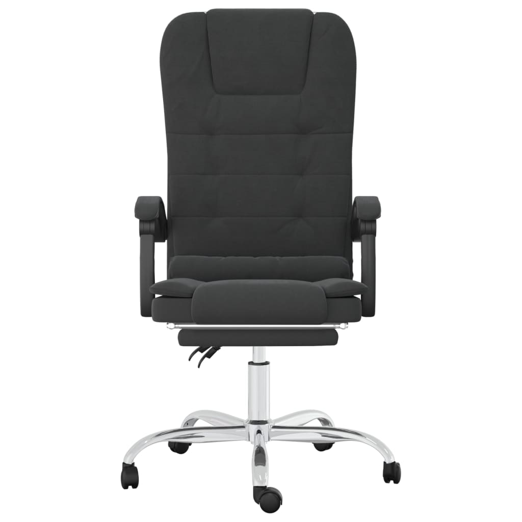 Reclinable office chair Black synthetic leather massage