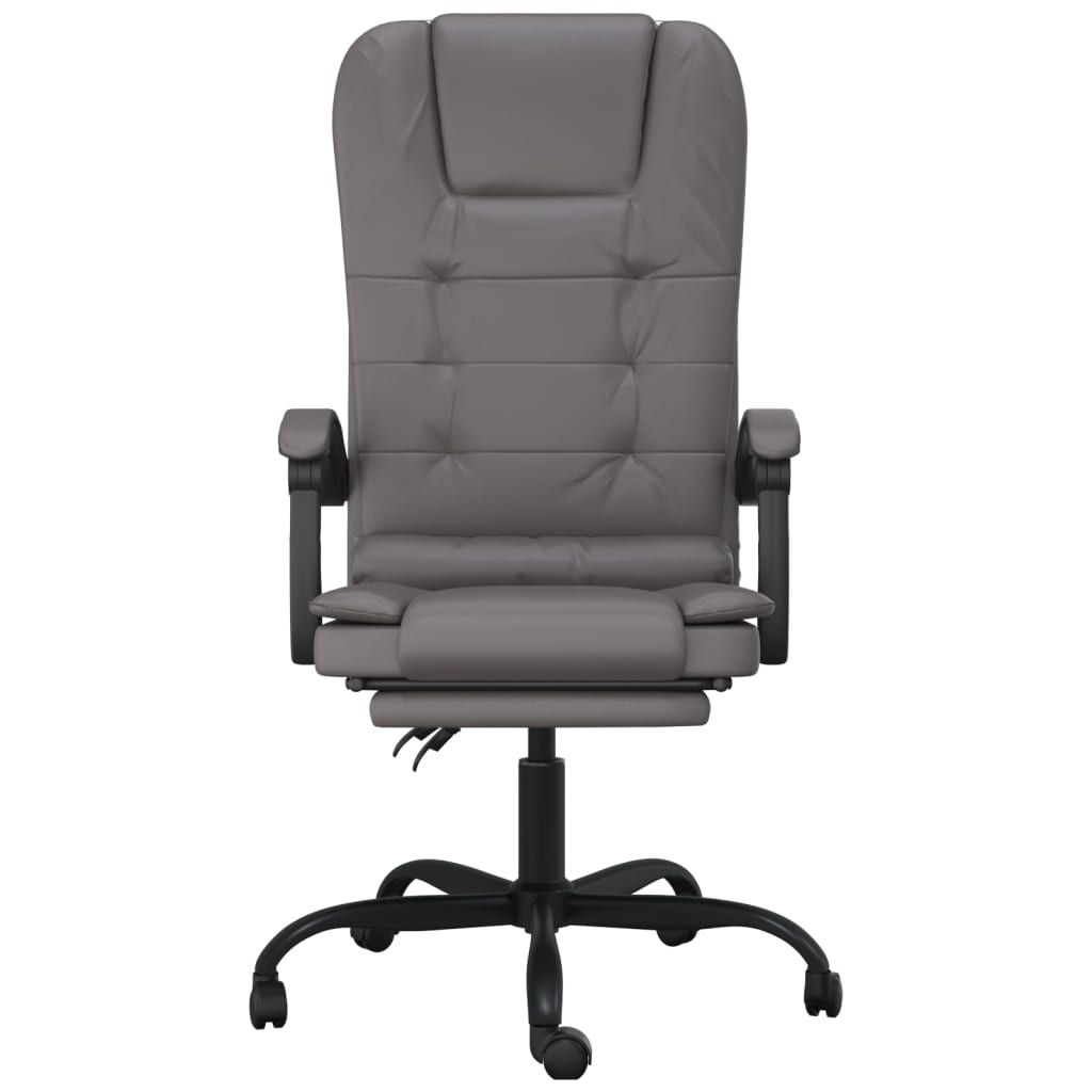 Reclining office chair Gray synthetic massage