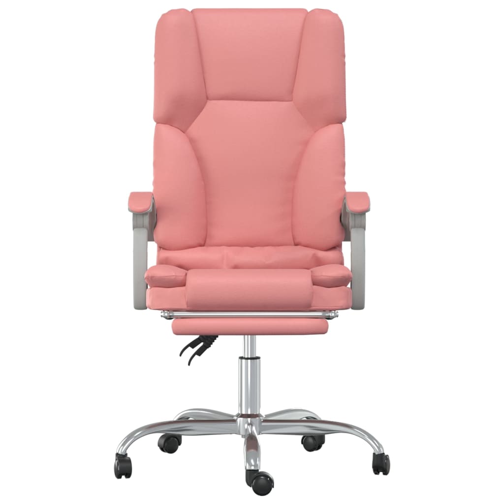 Reclining office chair pink synthetic massage