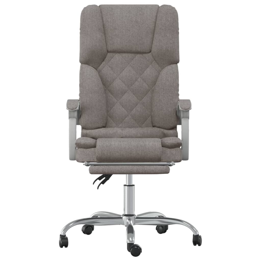 Silla de oficina reclinable con masaje tela gris taupé