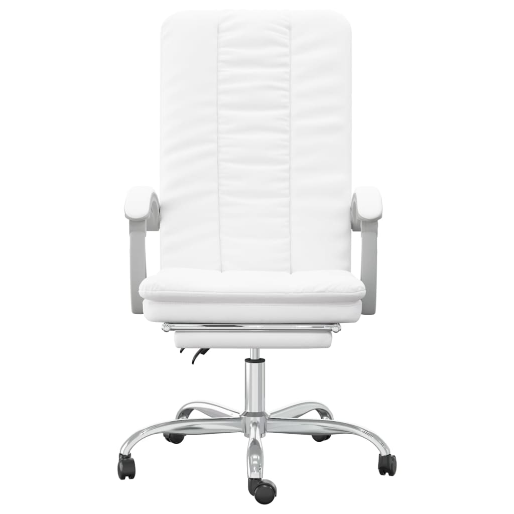 Silla de oficina reclinable cuero sintético blanco