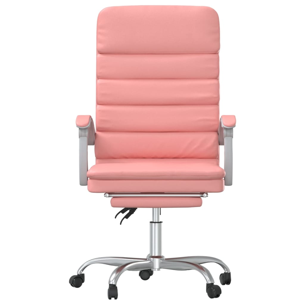 Reclining office chair pink synthetic massage