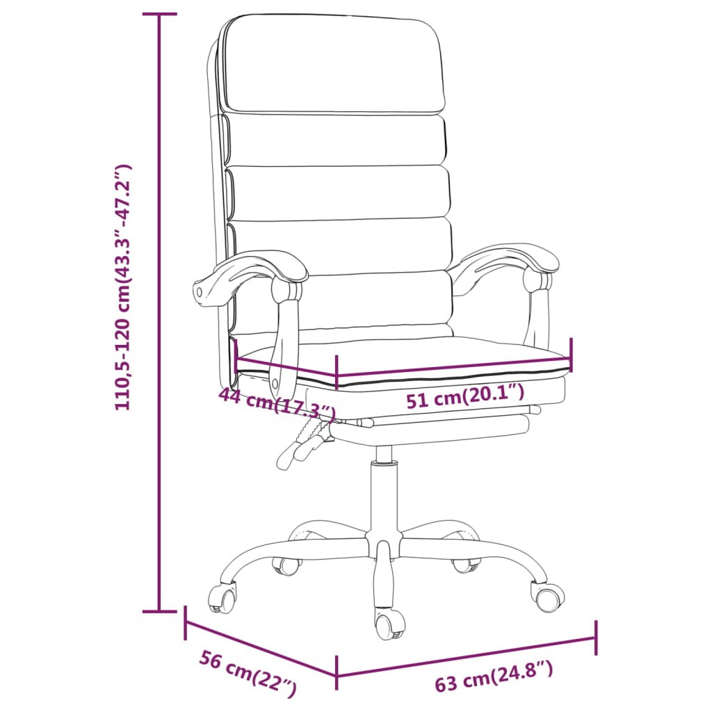 Silla de oficina reclinable masaje cuero sintético blanco vidaXL