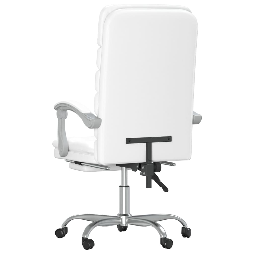 Silla de oficina reclinable masaje cuero sintético blanco vidaXL