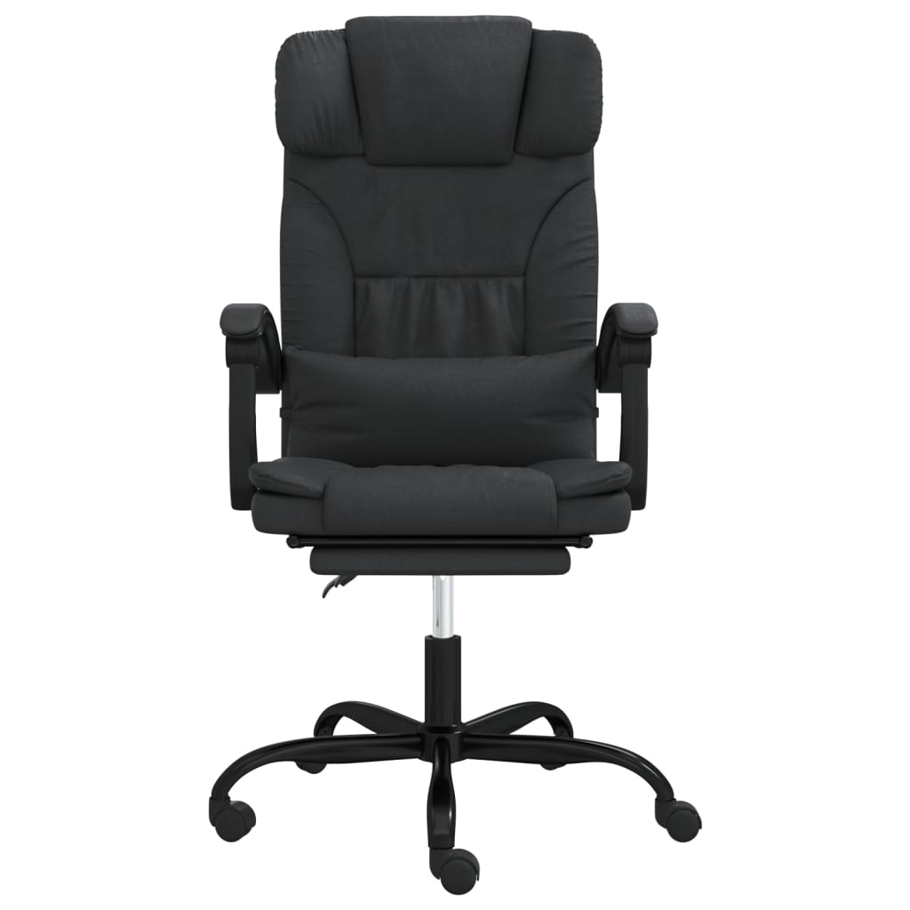 Black synthetic leather reclining office chair