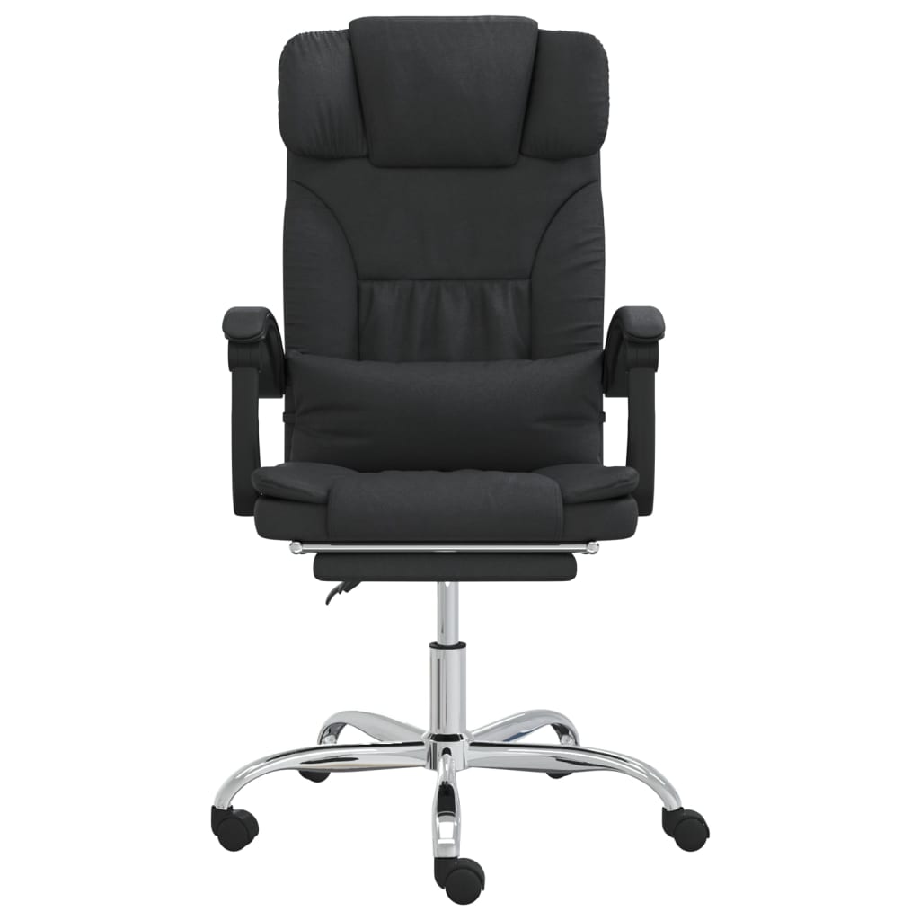 Reclinable office chair Black synthetic leather massage