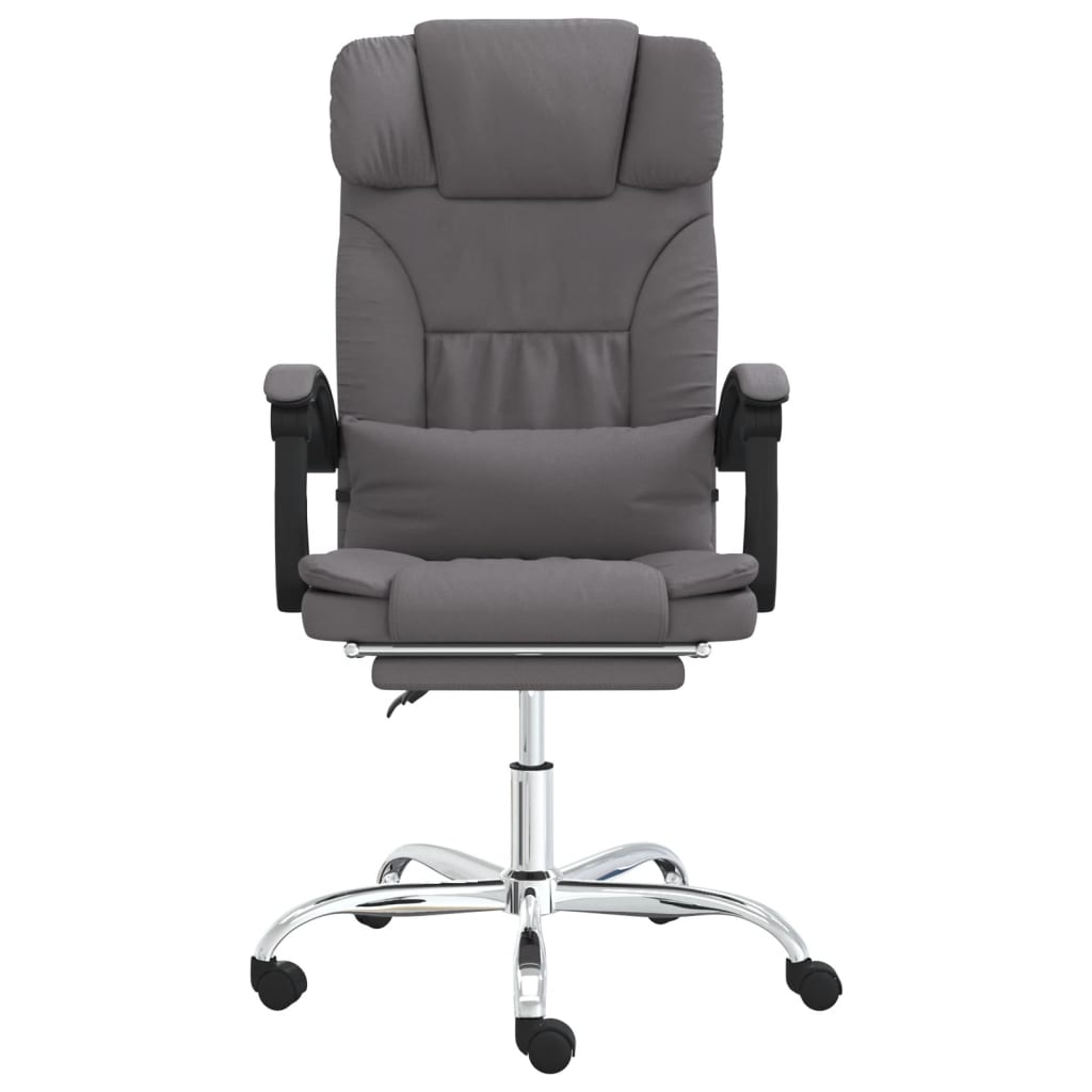 Silla de oficina reclinable masaje cuero sintético gris vidaXL