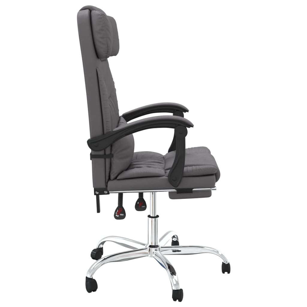 Silla de oficina reclinable masaje cuero sintético gris vidaXL