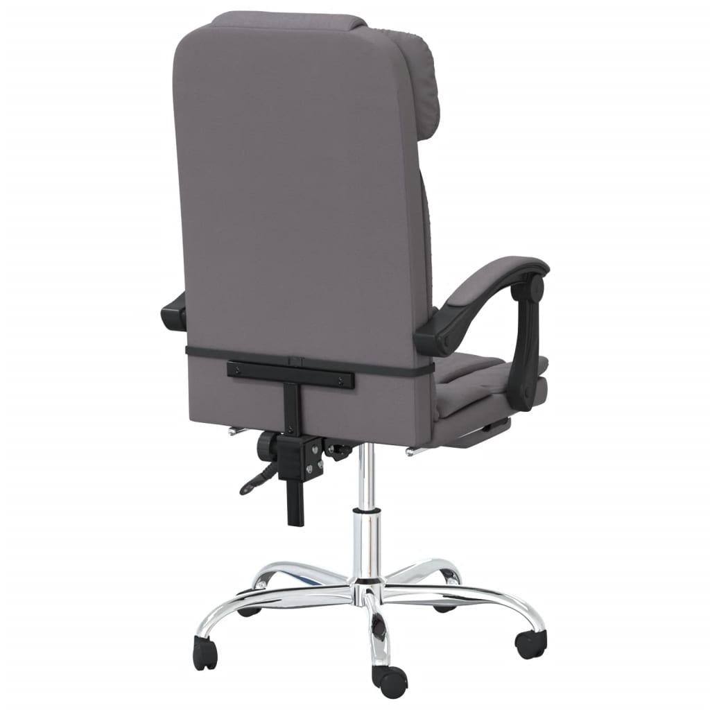 Silla de oficina reclinable masaje cuero sintético gris vidaXL