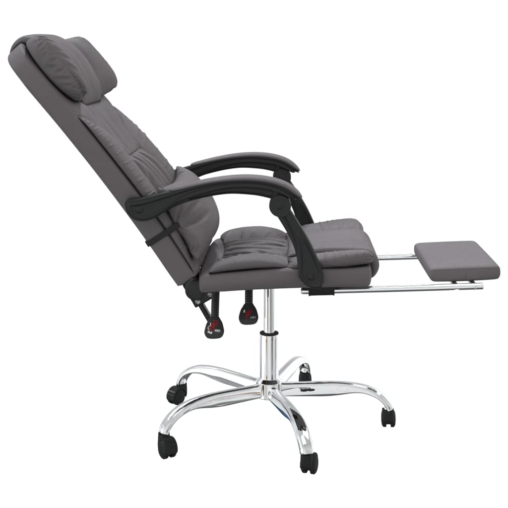 Silla de oficina reclinable masaje cuero sintético gris vidaXL