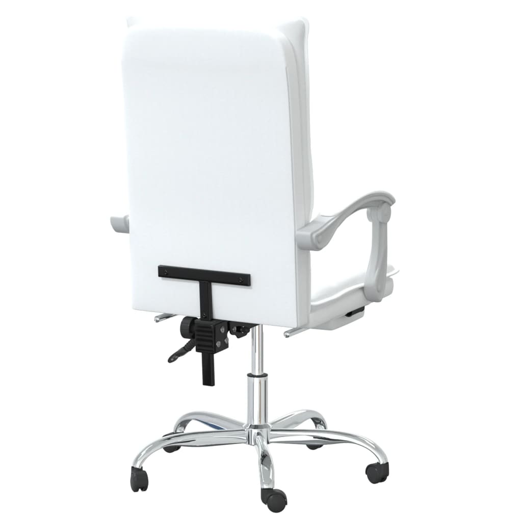 Silla de oficina reclinable cuero sintético blanco vidaXL