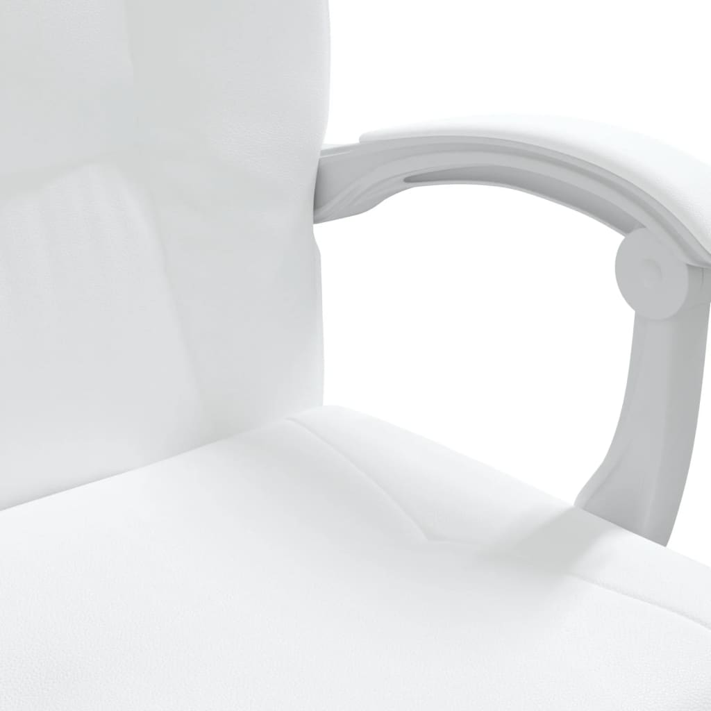 Silla de oficina reclinable cuero sintético blanco vidaXL