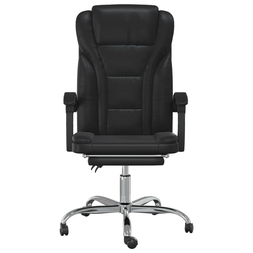 Black reclining office chair Synthetic skin