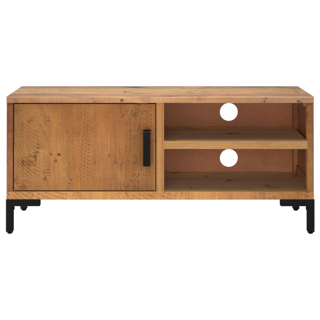 Mueble para TV madera maciza de pino marrón 90x30x40 cm